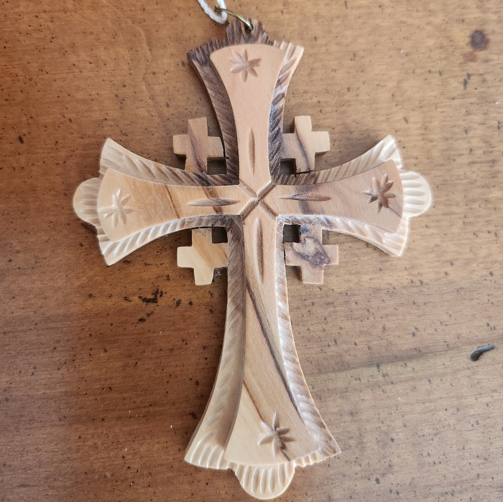 Olive Wood ✝️ Cross from Holy Land Jerusalem - Picture 2 of 6